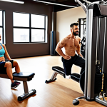**

Prompt: "A diverse group of people happily exercising in a modern, well-equipped gym. Some are using weight machines, others are in a group fitness class, and a personal trainer is working with a client. The atmosphere is energetic and motivating, showcasing a strong sense of community."

**