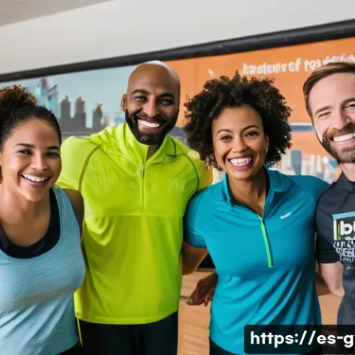 피트니스 경영사로서 직업 만족도를 높이는 법 - **Prompt:** A diverse group of gym members and staff, all wearing modest and functional athletic att...